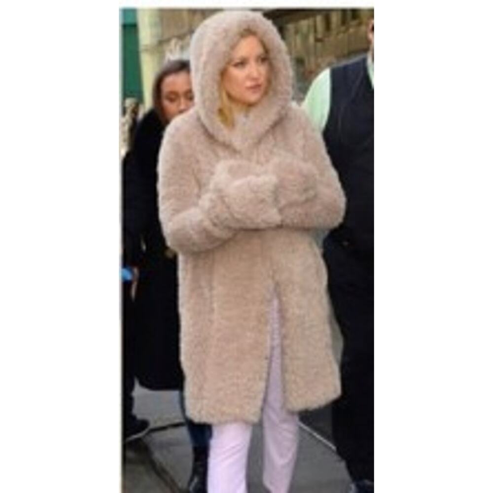 DL2 by Dawn Levy Tabitha Faux Fur Coat, Taupe Longline Size Medium, Winter Chic - Picture 3 of 9